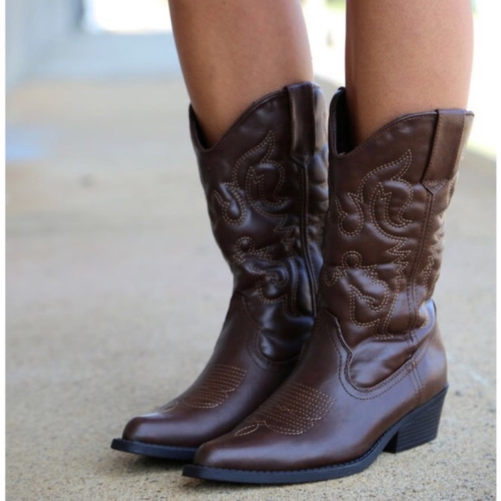 Madden girl cowgirl western brown boots